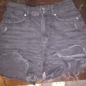 Forever 21 black distressed shorts